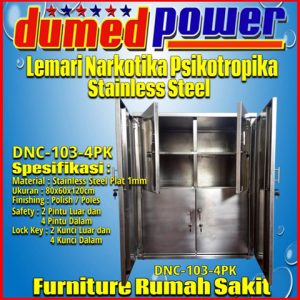 Lemari Narkotik DNC-103-4PK Stainless Steel 80x60x120cm