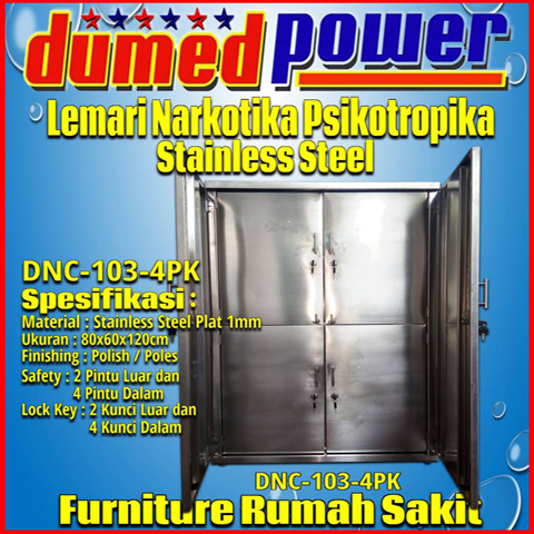 Lemari Narkotika Stainless Steel 80x60x120cm