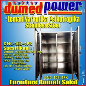 Lemari Narkotika DNC-103-4PK Stainless Steel 80x60x120cm